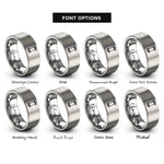 font options for inside engraving on grey longboard trucks rings