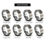 font options for inside engraving on silver longbow arrow rings