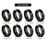 font options for inside engraving on black & silver longhair mouse rings
