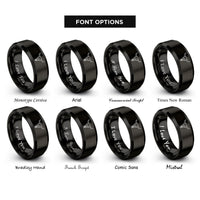 font options for inside engraving on black longhorn skull rings