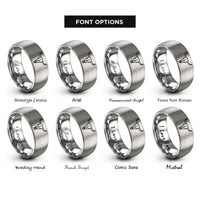font options for inside engraving on gray longhorn skull rings