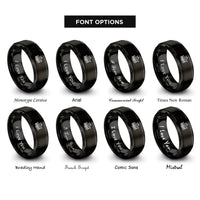 font options for inside engraving on black longship at sea rings