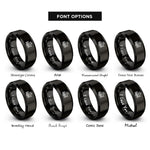 font options for inside engraving on black longship at sea rings