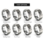 font options for inside engraving on gray longship at sea rings