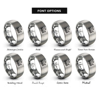 font options for inside engraving on gray longship at sea rings