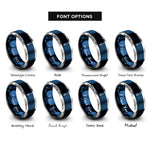 font options for inside engraving on blue & silver longsword rings