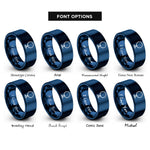 font options for inside engraving on blue loop antenna rings