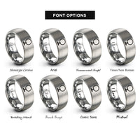 font options for inside engraving on silver loop antenna rings