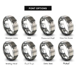 font options for inside engraving on gray loop antenna rings