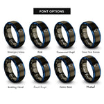font options for inside engraving on gunmetal & blue loop antenna rings
