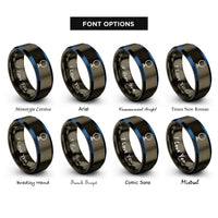 font options for inside engraving on gunmetal & blue loop antenna rings