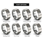 font options for inside engraving on silver loop knot hook rings