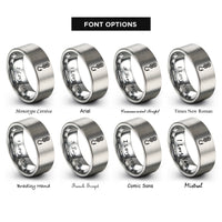 font options for inside engraving on silver loop knot hook rings