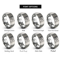 font options for inside engraving on gray loop symbol circle rings