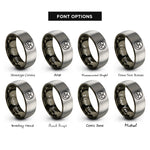 font options for inside engraving on gunmetal & grey loop symbol circle rings