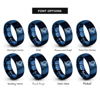 font options for inside engraving on blue loop the loop rings
