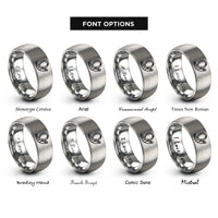 font options for inside engraving on grey loop the loop rings