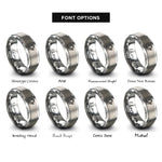 font options for inside engraving on grey loop the loop rings