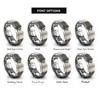 font options for inside engraving on grey loop the loop rings