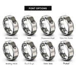 font options for inside engraving on gray loop the loop rings