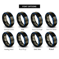 font options for inside engraving on gunmetal & blue loop the loop rings
