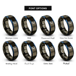 font options for inside engraving on gunmetal & blue loop the loop rings