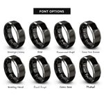 font options for inside engraving on black & silver loppers rings