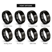 font options for inside engraving on black loppers rings