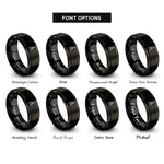 font options for inside engraving on black loppers rings