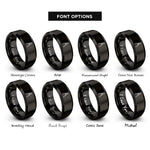 font options for inside engraving on black loppers rings