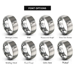 font options for inside engraving on grey loppers rings