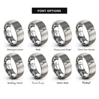 font options for inside engraving on grey loppers rings