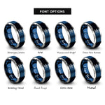 font options for inside engraving on blue & gray los angeles rings