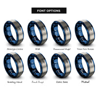 font options for inside engraving on blue & gray los angeles rings