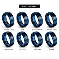font options for inside engraving on blue los angeles rings