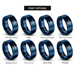 font options for inside engraving on blue los angeles rings