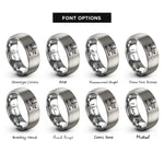font options for inside engraving on gray los angeles rings