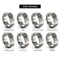 font options for inside engraving on gray los angeles rings
