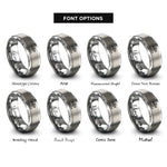 font options for inside engraving on grey los angeles rings