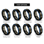 font options for inside engraving on gunmetal & blue los angeles rings