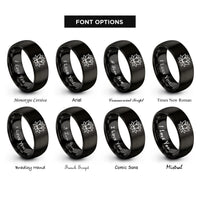 font options for inside engraving on black lotus blossom rings