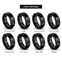 font options for inside engraving on black lotus blossom rings