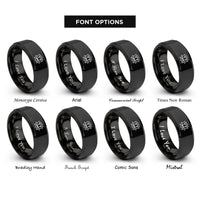font options for inside engraving on black lotus blossom rings