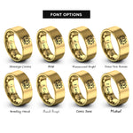 font options for inside engraving on gold lotus india rings