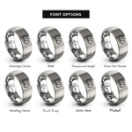 font options for inside engraving on grey lotus india rings