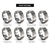 font options for inside engraving on grey lotus india rings