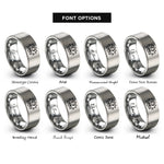 font options for inside engraving on grey lotus india rings