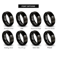 font options for inside engraving on black lotus mandala rings