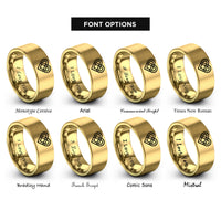 font options for inside engraving on gold love knot rings