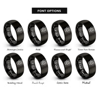 font options for inside engraving on black lovers swing rings